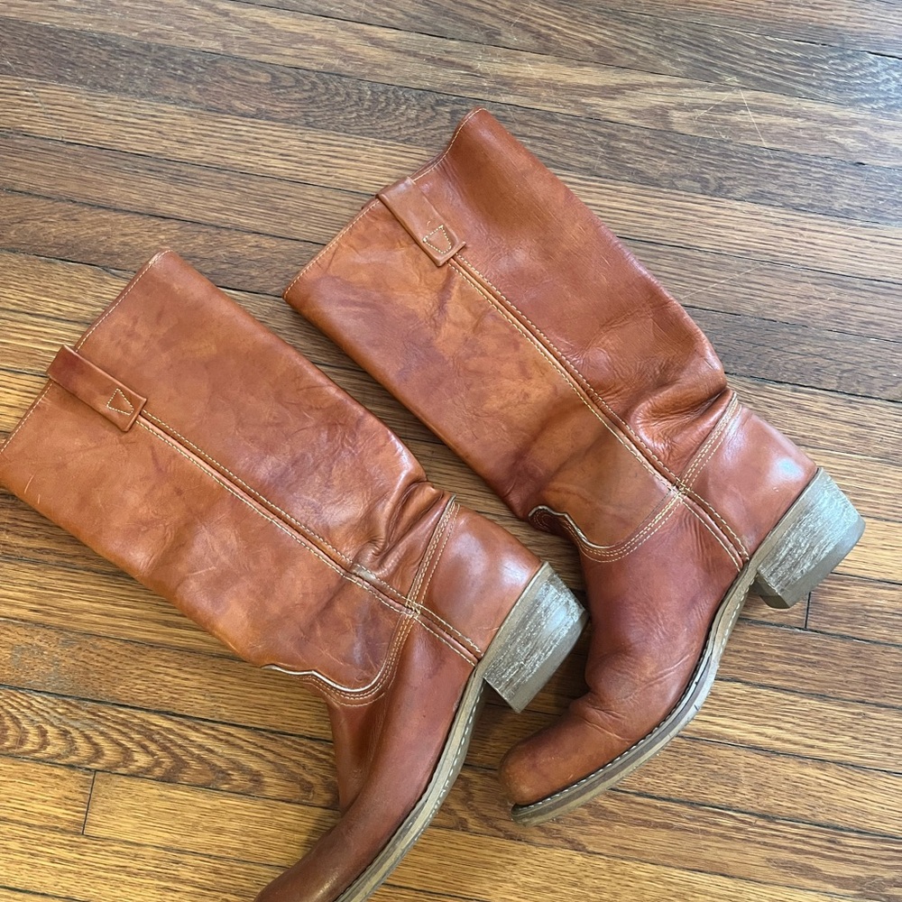 Brown Leather Knee-High Boots